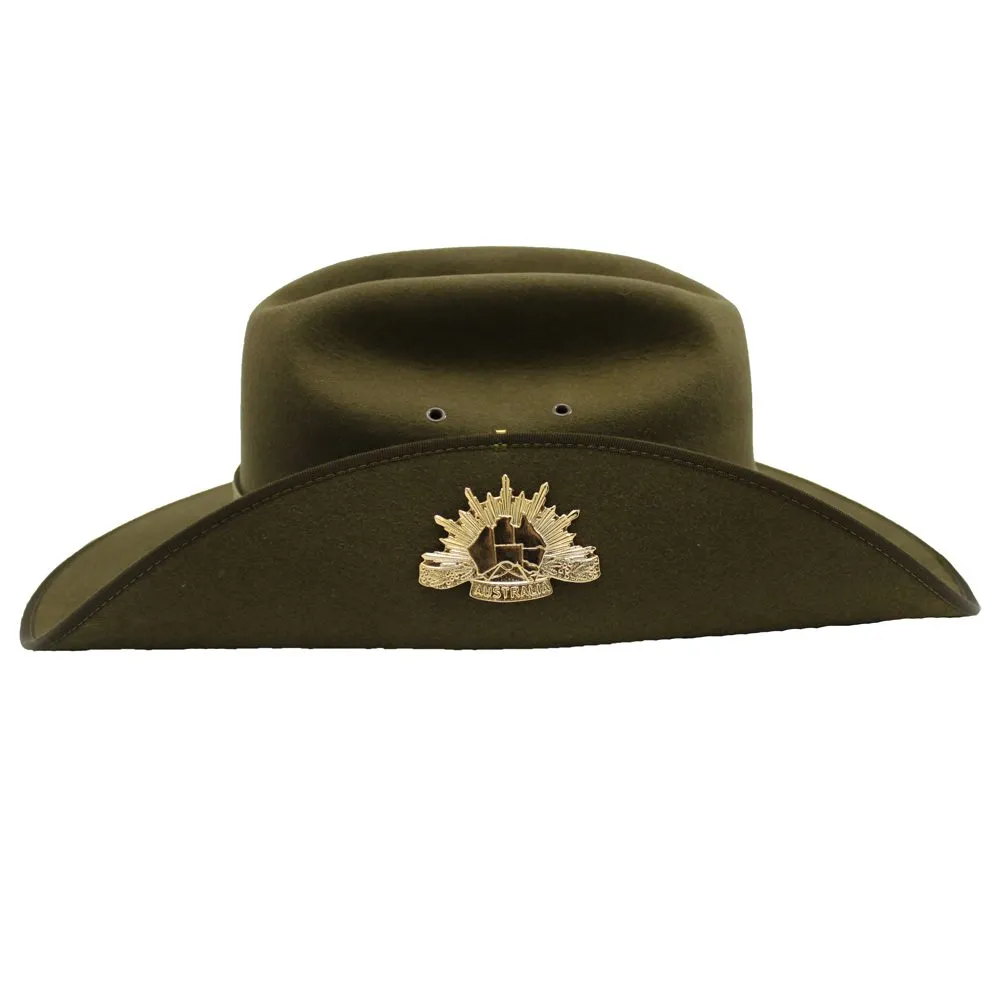 Akubra Military Slouch Hat - Khaki (Formed Crown)