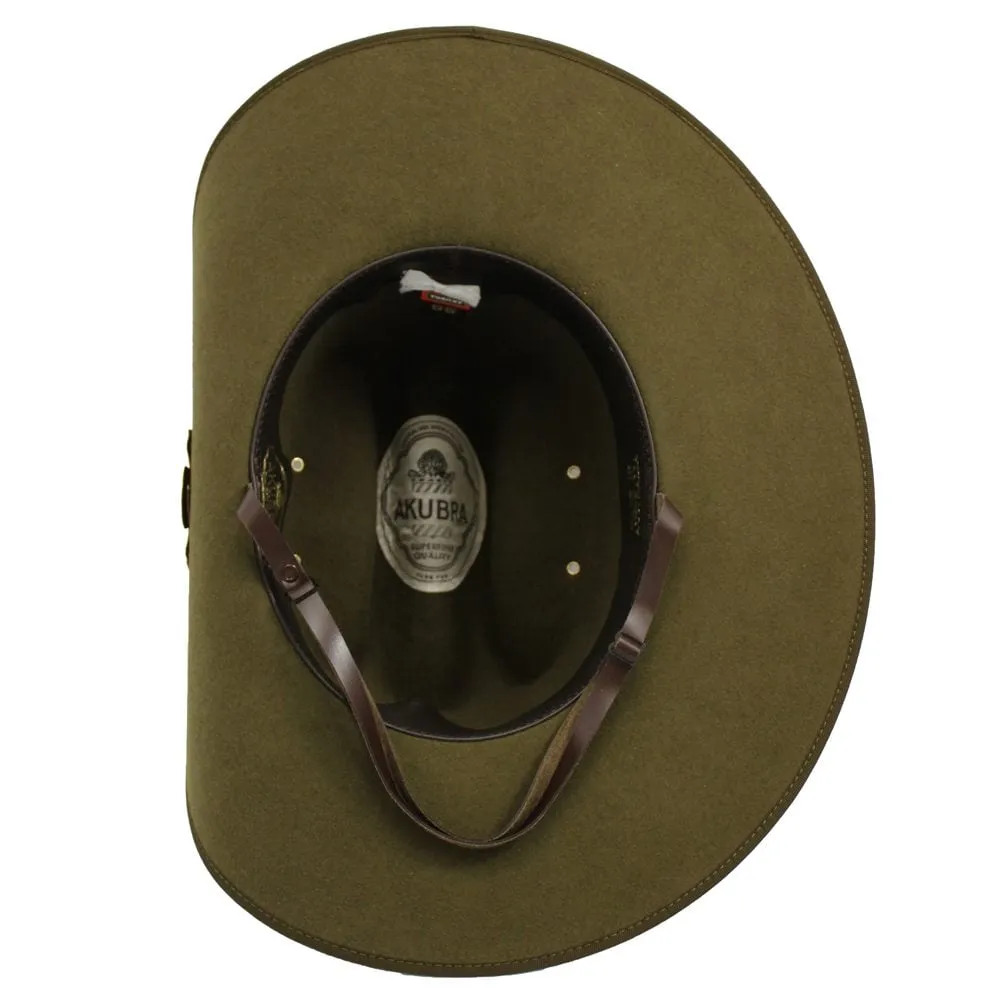 Akubra Military Slouch Hat - Khaki (Formed Crown)