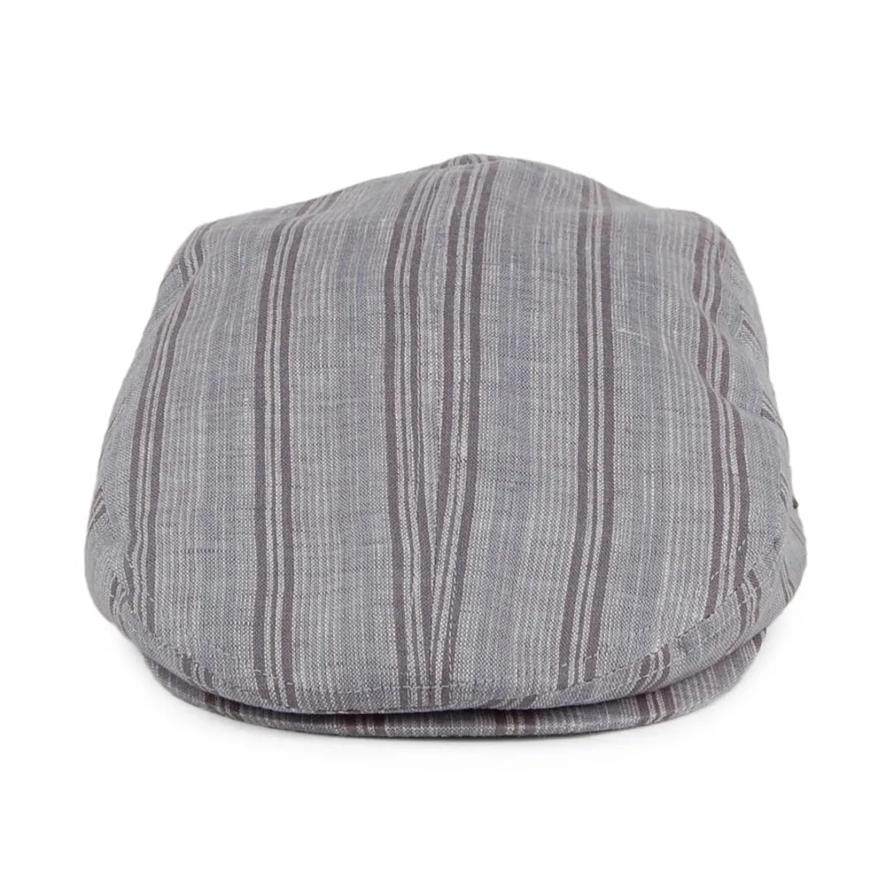Bailey Hats Fleet Striped Flat Cap - Grey