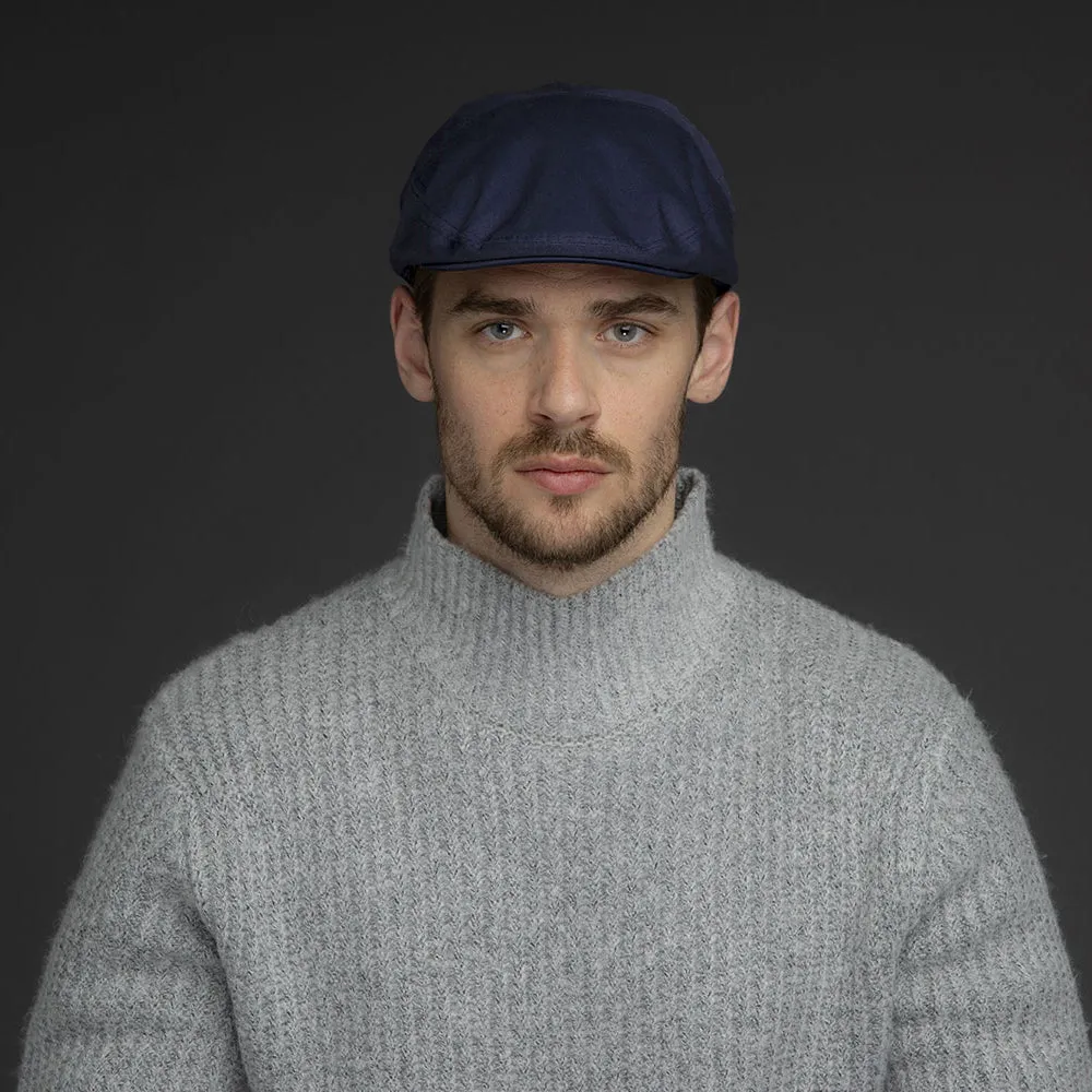 Bailey Hats Graham Showerproof Flat Cap - Navy Blue