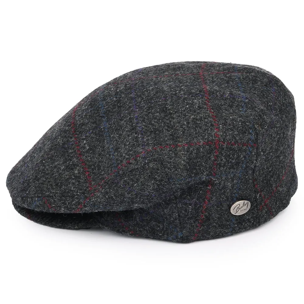 Bailey Hats Lord Windowpane Flat Cap - Charcoal