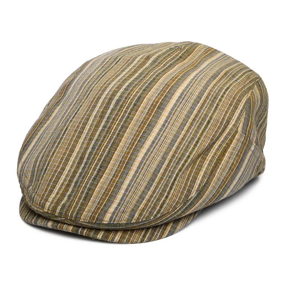 Bailey Hats Newry Striped Flat Cap - Tan-Multi