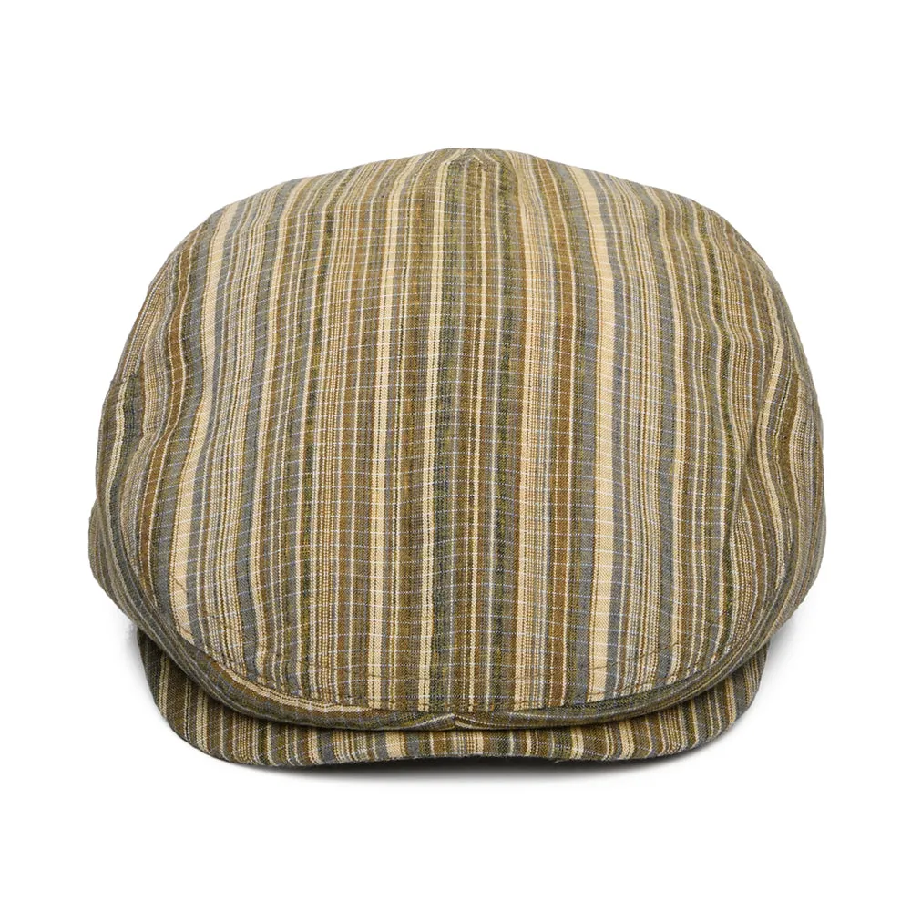 Bailey Hats Newry Striped Flat Cap - Tan-Multi