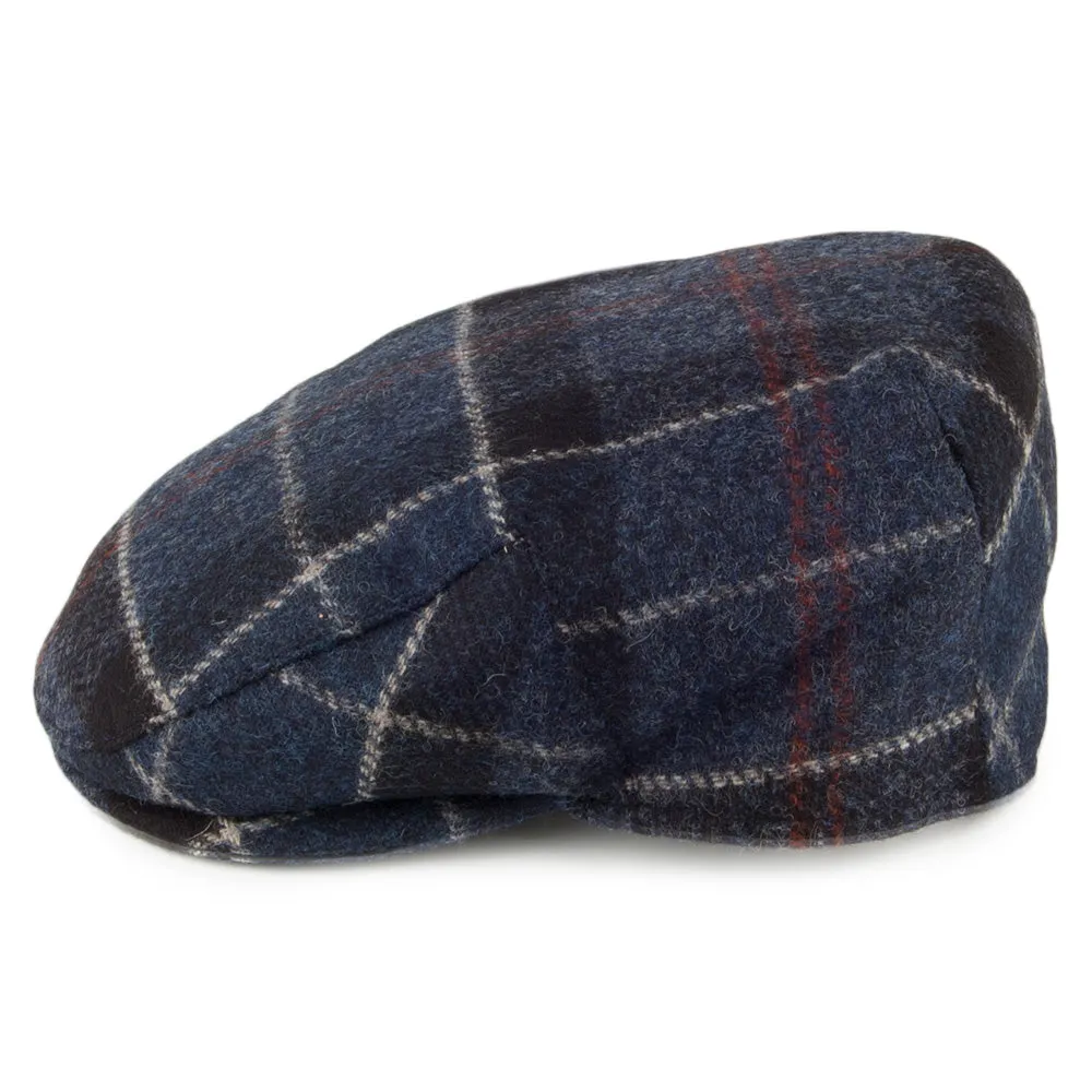 Barbour Hats Moons Tweed Flat Cap - Dark Blue