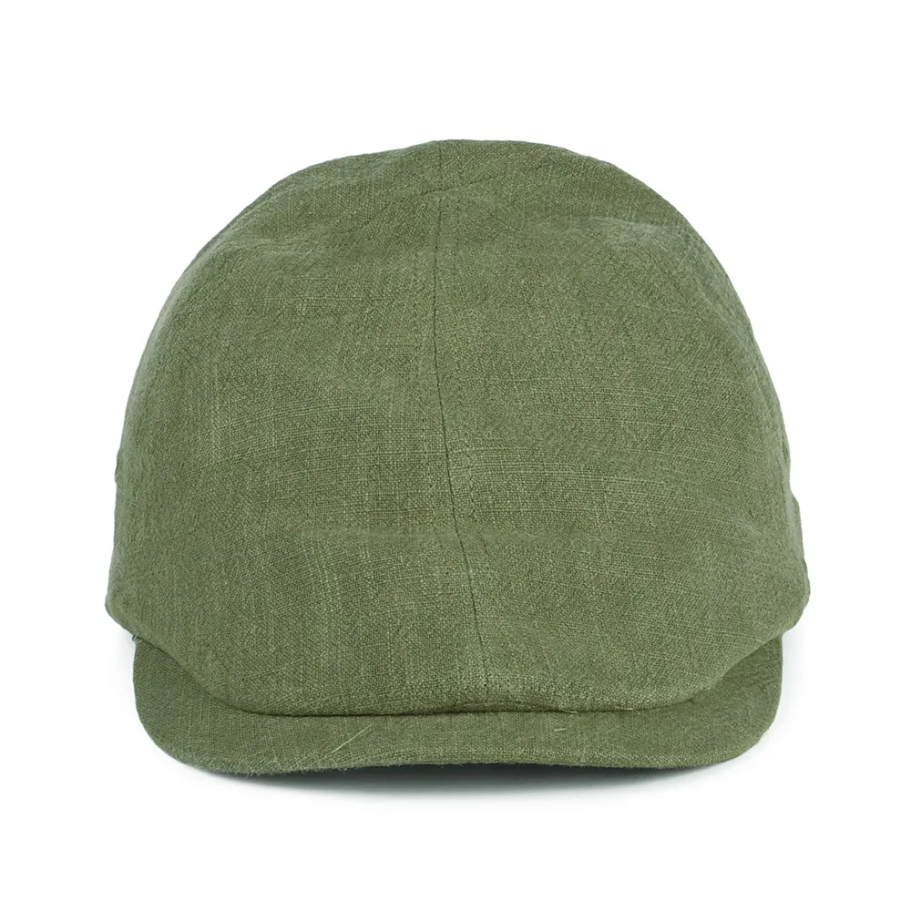 Barbour Hats Stanhope Linen-Cotton Duckbill Flat Cap - Washed Olive