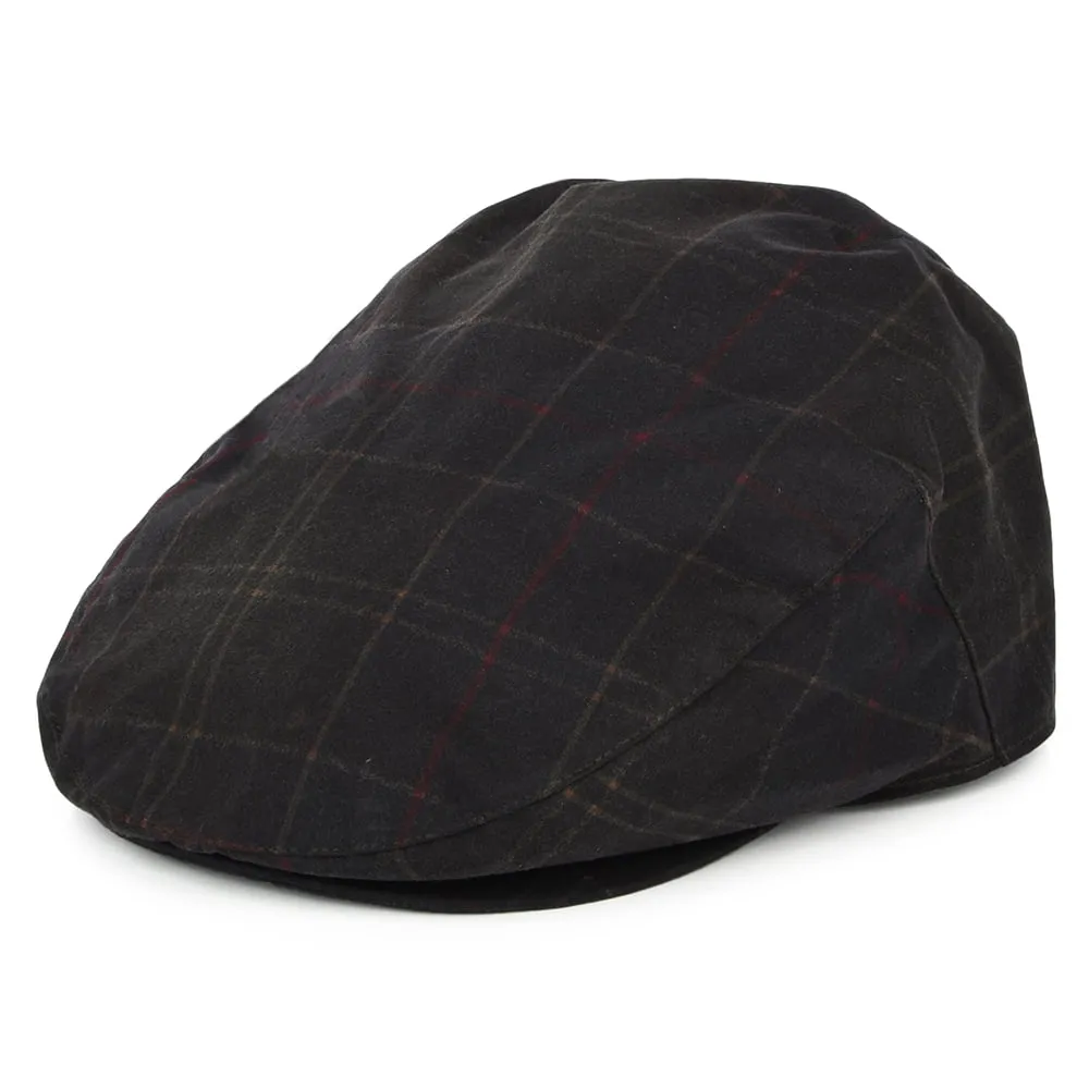 Barbour Hats Tartan Wax Flat Cap - Navy-Olive