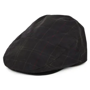 Barbour Hats Tartan Wax Flat Cap - Navy-Olive