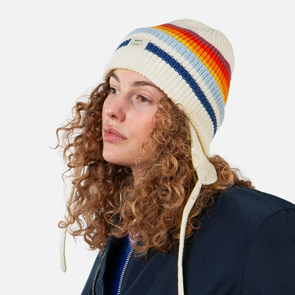 Barts Hats Falcony Beanie Hat With Earflaps - Cream-Multi
