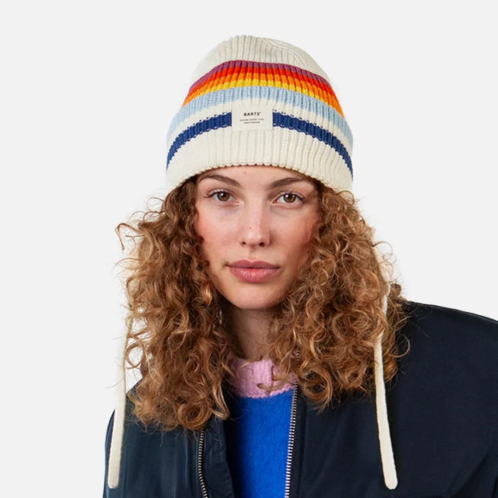 Barts Hats Falcony Beanie Hat With Earflaps - Cream-Multi