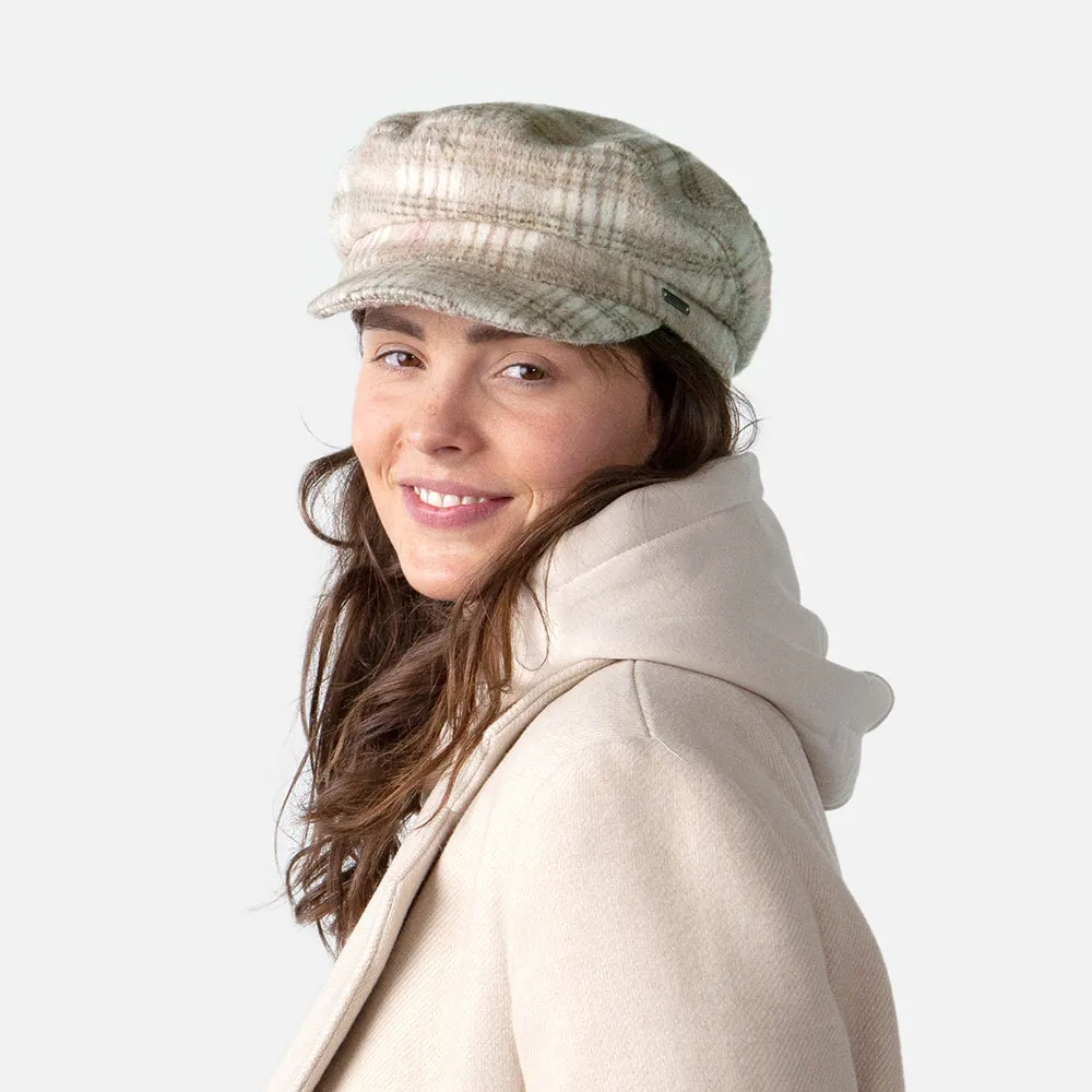 Barts Hats Giana Checked Wool Blend Fiddler Cap - Wheat
