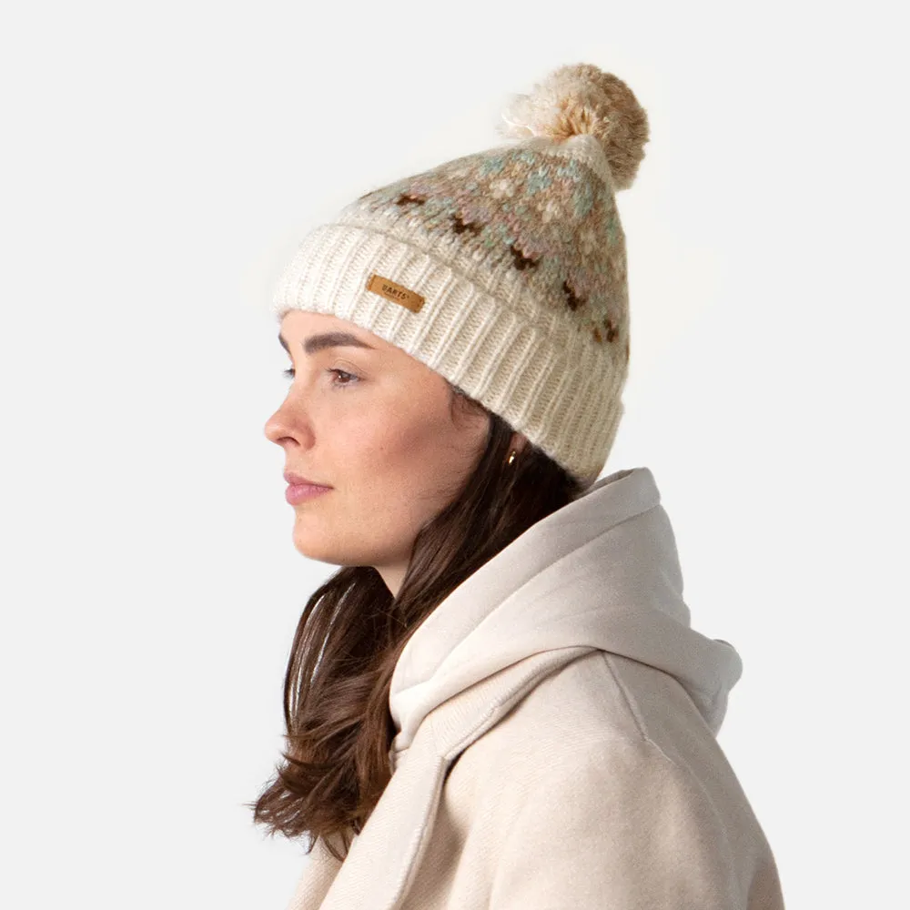 Barts Hats Renaa Recycled Bobble Hat - Cream-Multi