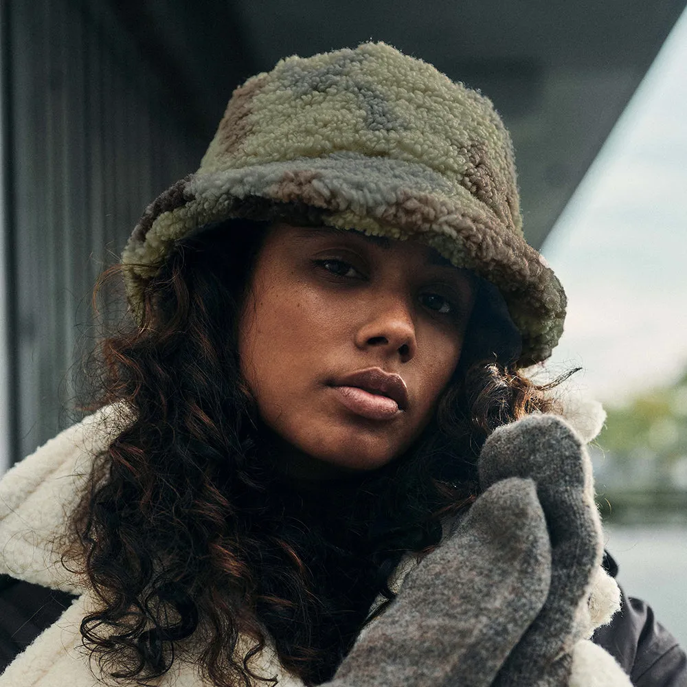 Barts Hats Teddybuck Camouflage Faux Fur Bucket Hat - Green