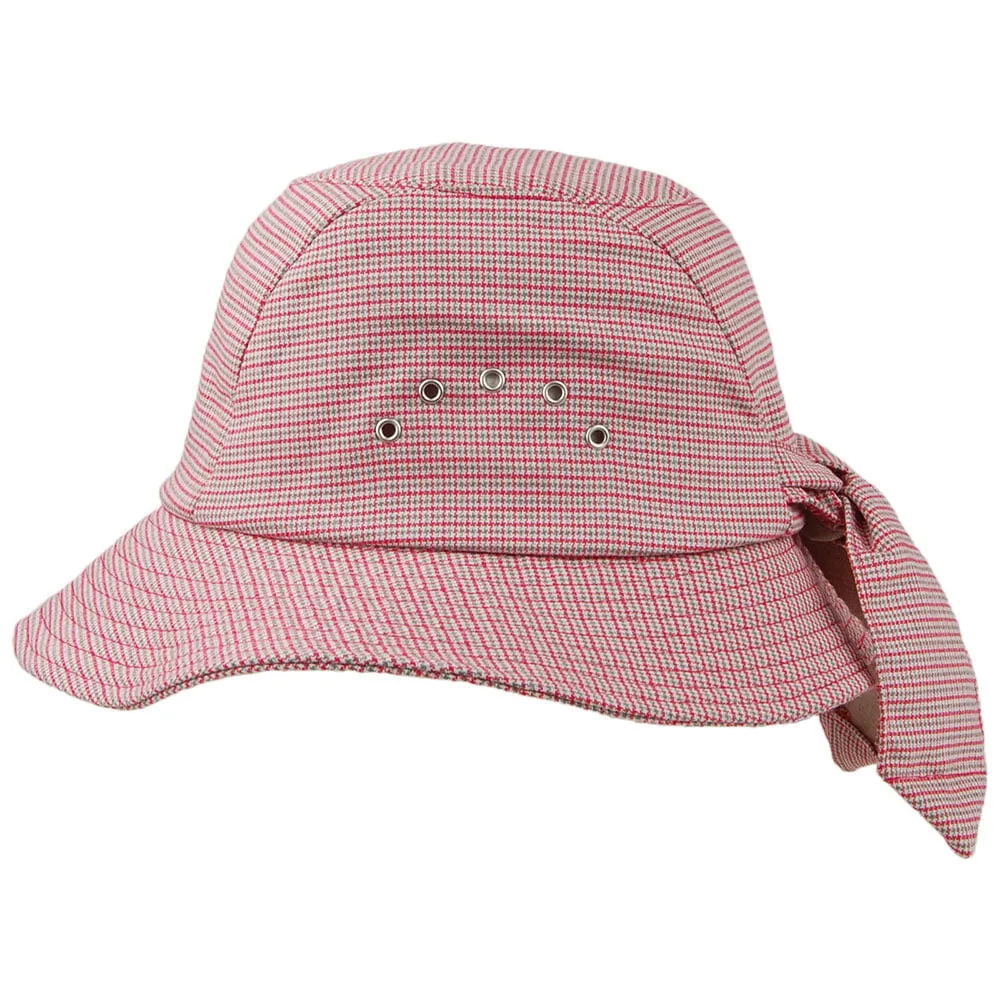 Betmar Hats Houndstooth Knotted Cloche - Red-Multi