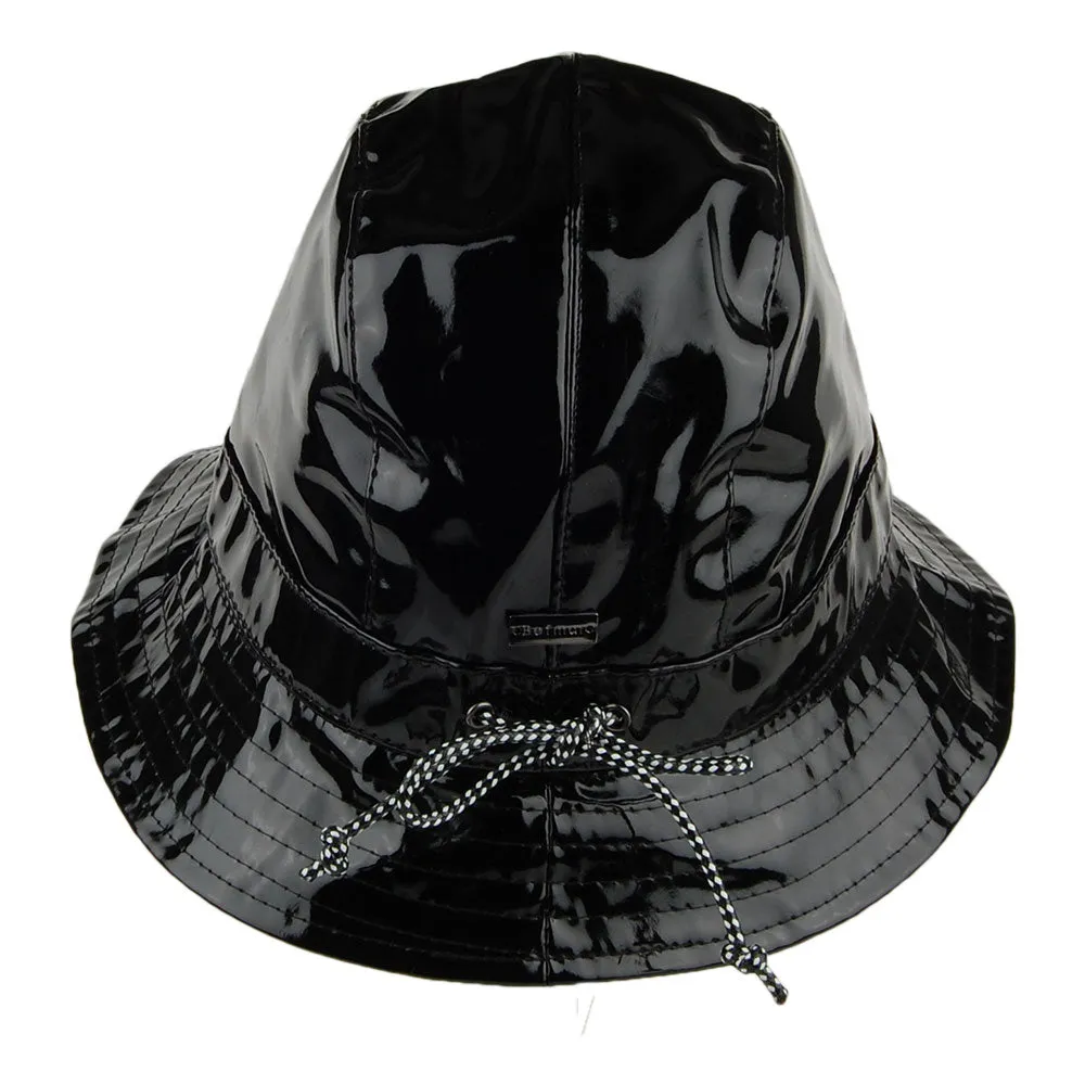 Betmar Hats Rachel Classic Vinyl Bucket Hat - Black