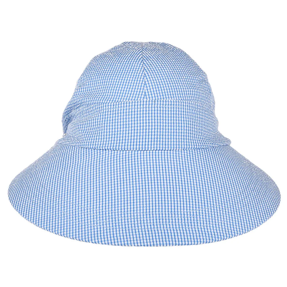 Betmar Hats Seersucker Face Framer - Blue-White