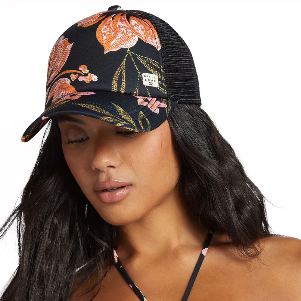 Billabong Hats Heritage Mashup Floral Trucker Cap - Black-Multi