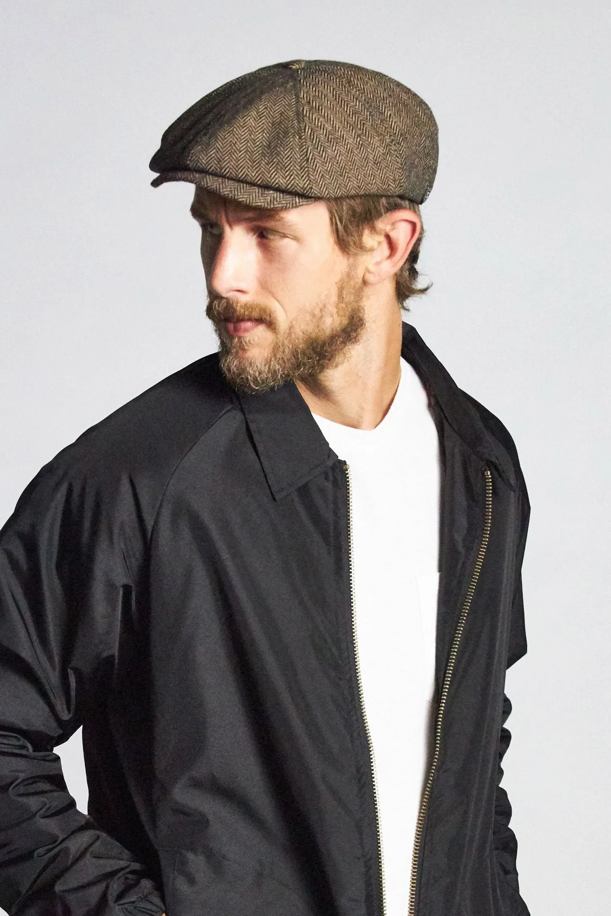 Brixton Brood Cap - Brown/Khaki Herringbone