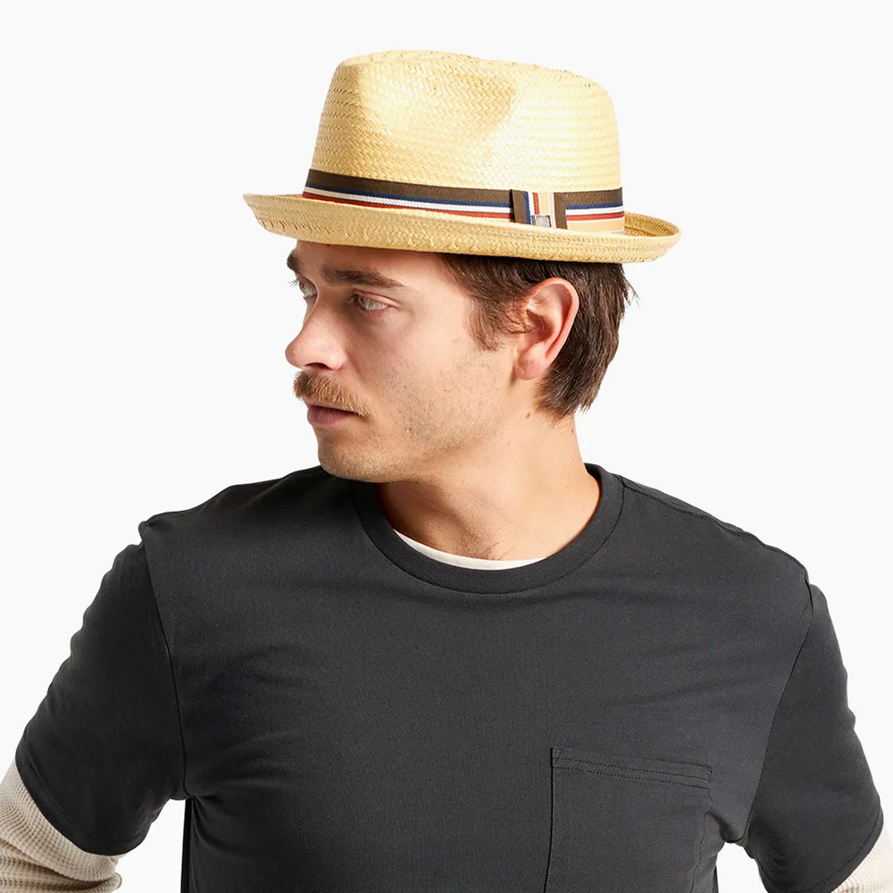 Brixton Castor Straw Trilby Hat - Natural