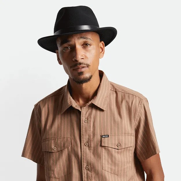 Brixton Messer Fedora - Black/Black