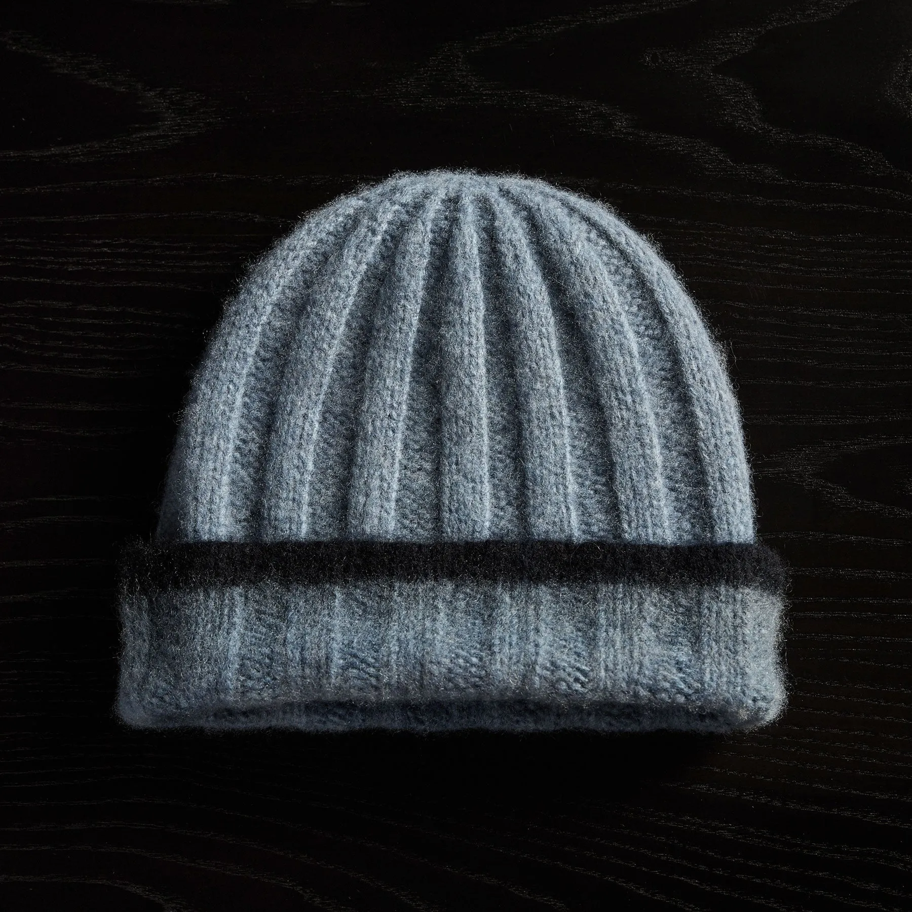 Dip Dye Cashmere Beanie - Dusty Sky/Navy