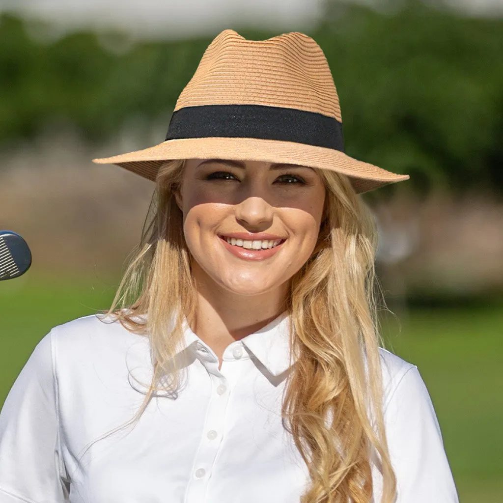 Evoke Flexibraid Phoenix Unisex Fedora - Caramel/Black