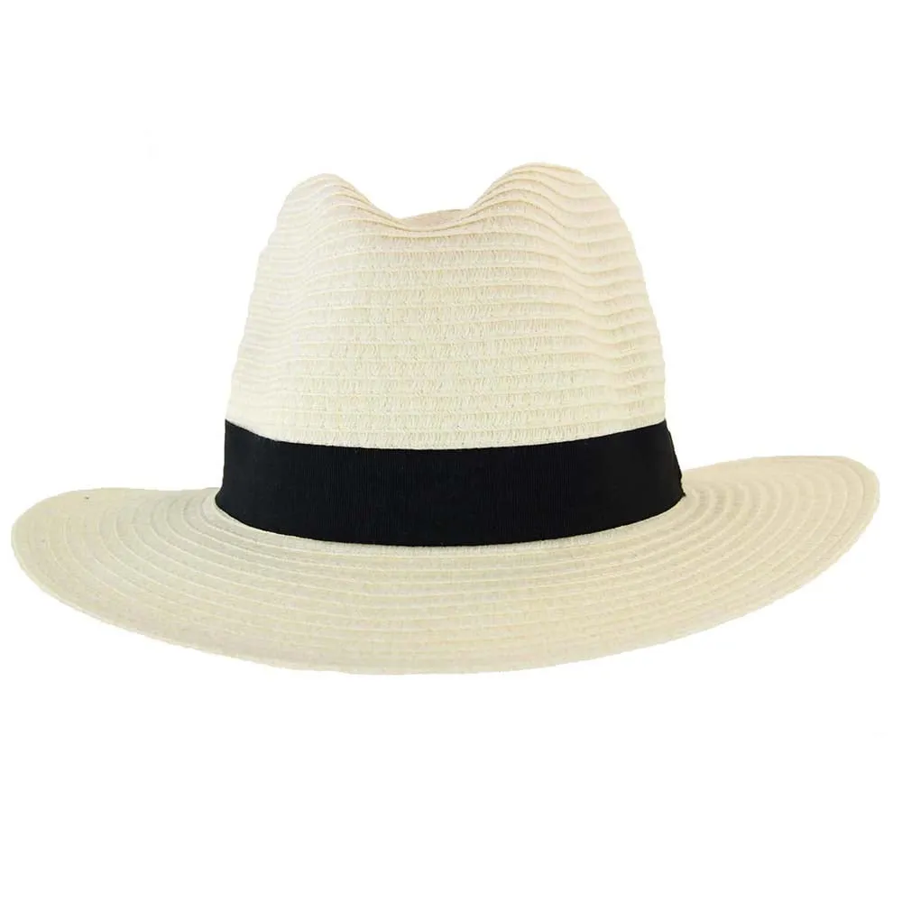 Evoke Flexibraid Phoenix Unisex Fedora - Ivory/Black