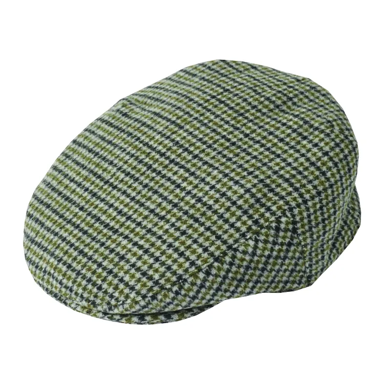 Failsworth Norwich Tweed Flat Cap - Green Plaid