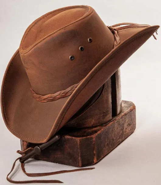 Hollywood Copper Pinch Front Leather Cowboy Hat