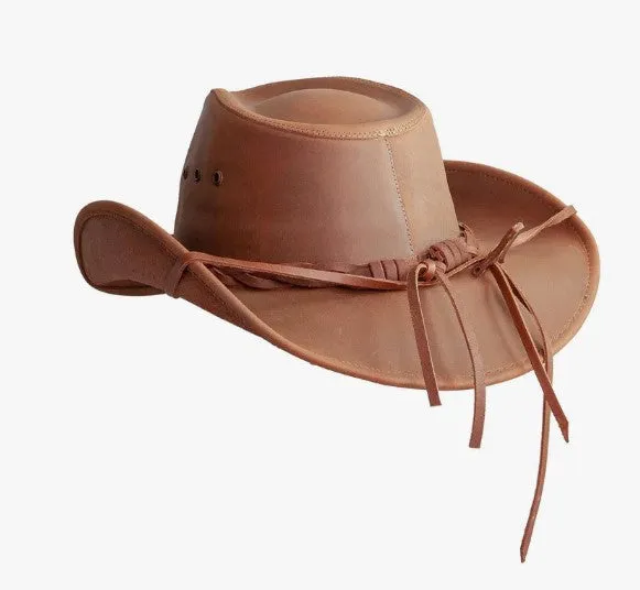Hollywood Copper Pinch Front Leather Cowboy Hat