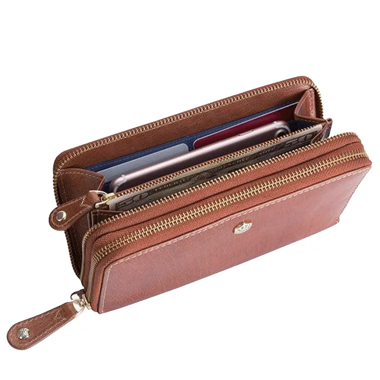 Jekyll & Hide Double Zip Wristlet Purse - Tan