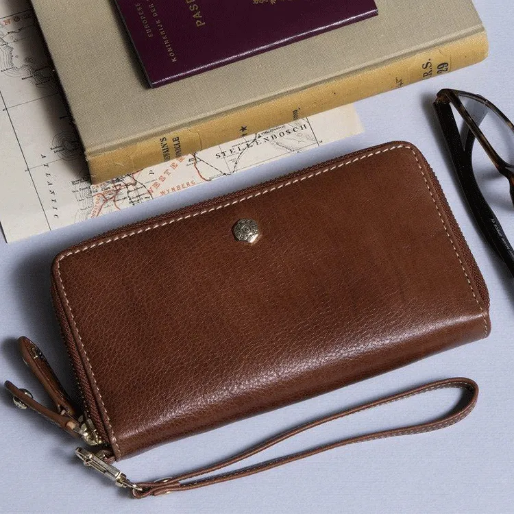 Jekyll & Hide Double Zip Wristlet Purse - Tan