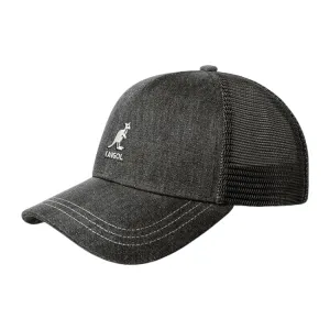 Kangol Distressed Cotton Mesh Cap - Black