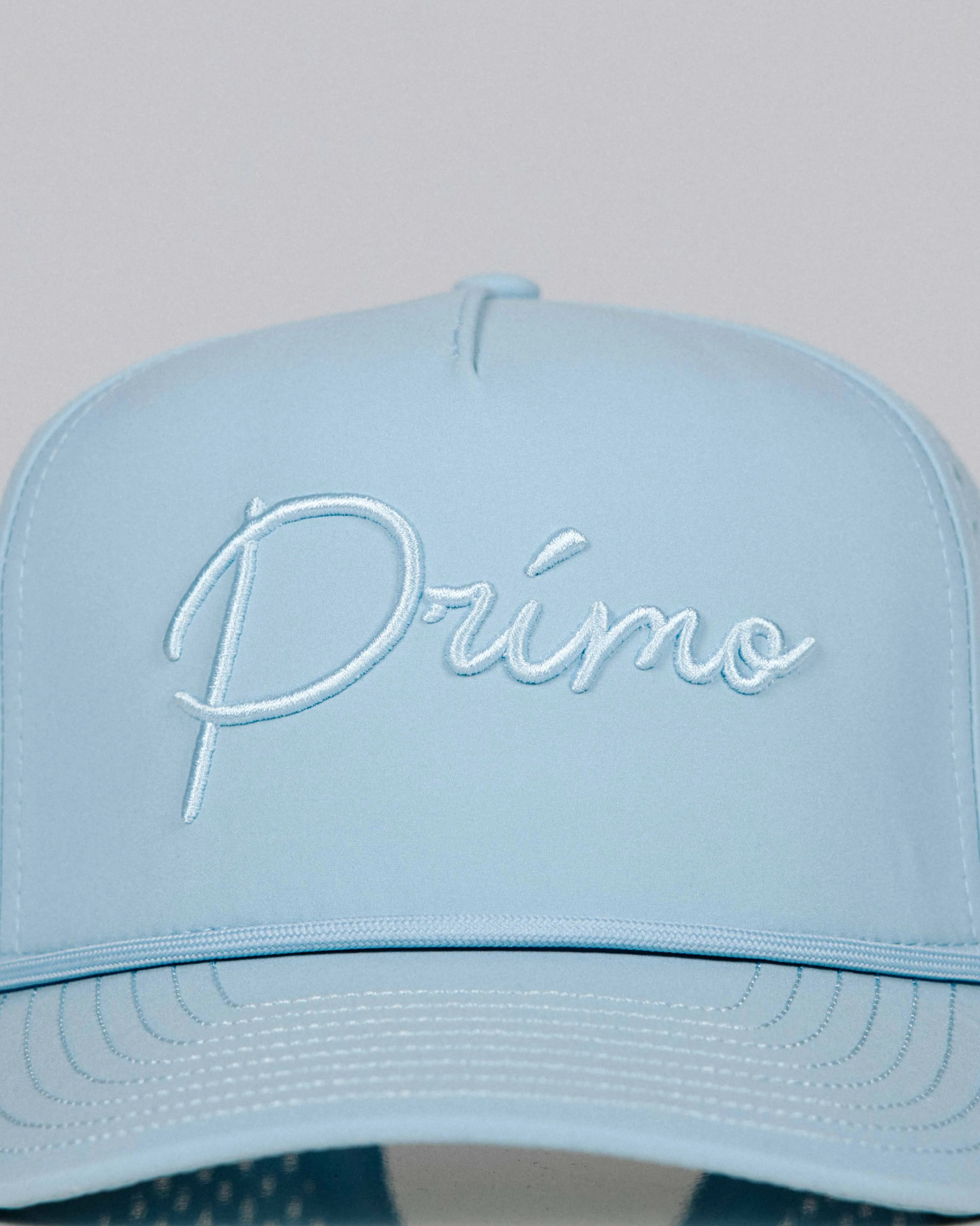 Light Blue Monochrome Cursive Hat