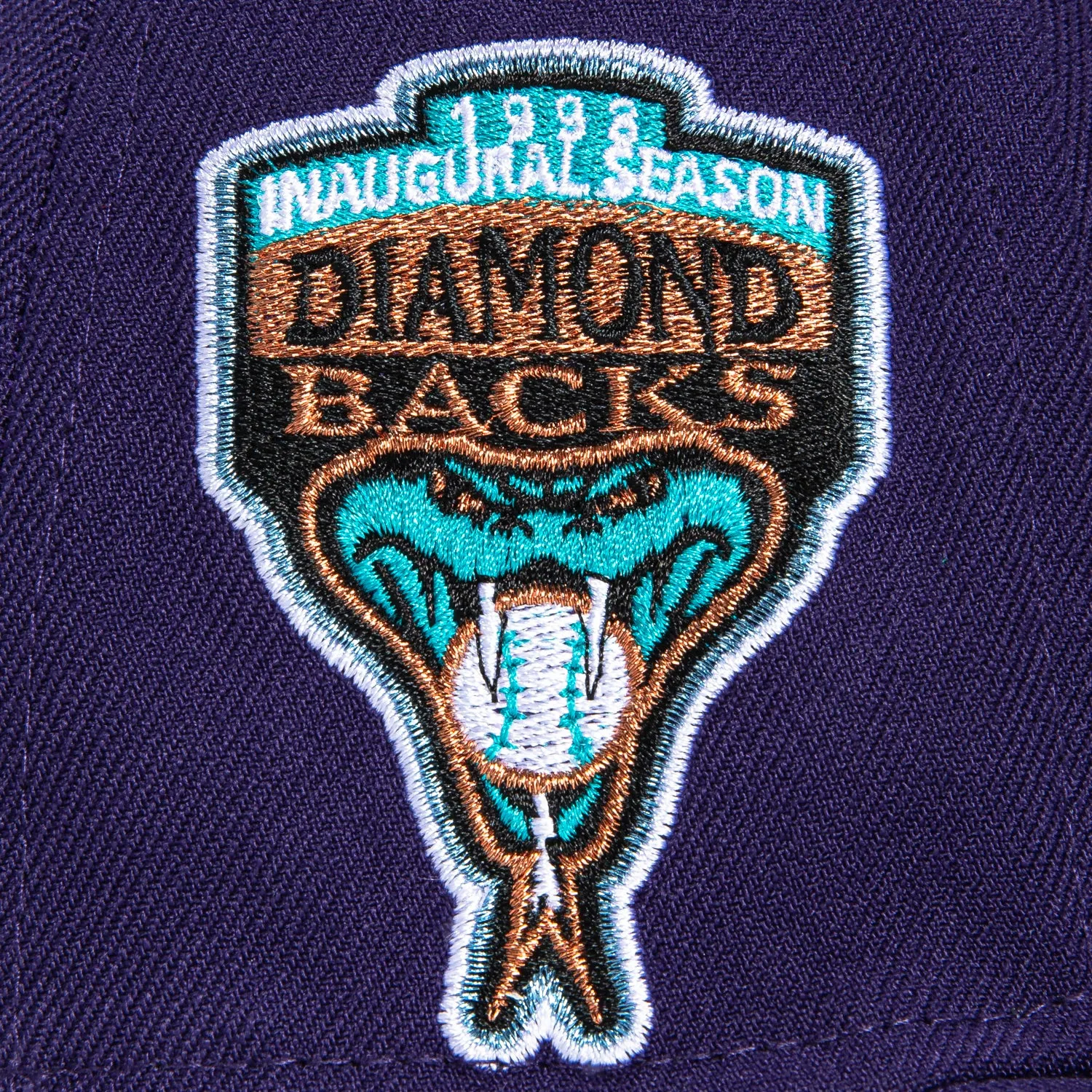 New Era 59Fifty Arizona Diamondbacks Inaugural Patch D Hat - Purple. Black. Metallic Copper
