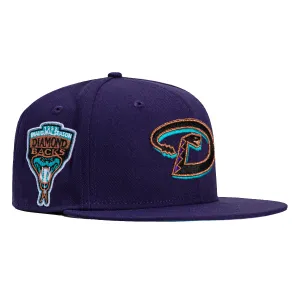 New Era 59Fifty Arizona Diamondbacks Inaugural Patch D Hat - Purple. Black. Metallic Copper