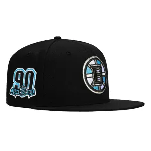 New Era 59Fifty Boston Bruins 90th Anniversary Patch Hat - Black. Light Blue