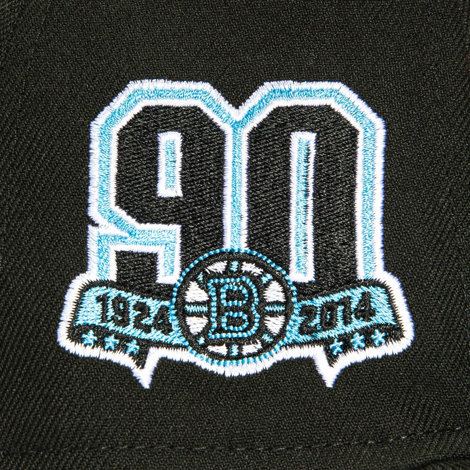 New Era 59Fifty Boston Bruins 90th Anniversary Patch Hat - Black. Light Blue