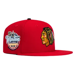 New Era 59Fifty Chicago Blackhawks 2015 Winter Classic Patch Hat - Red