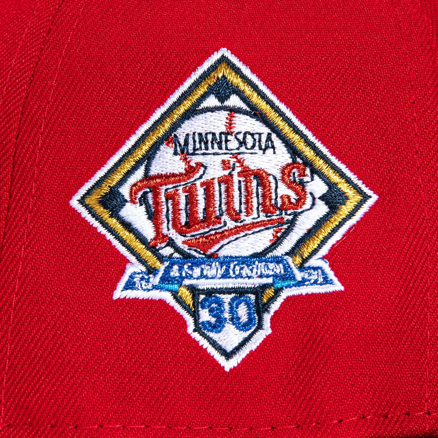 New Era 59Fifty Minnesota Twins 30th Anniversary Patch Hat - Red. Navy