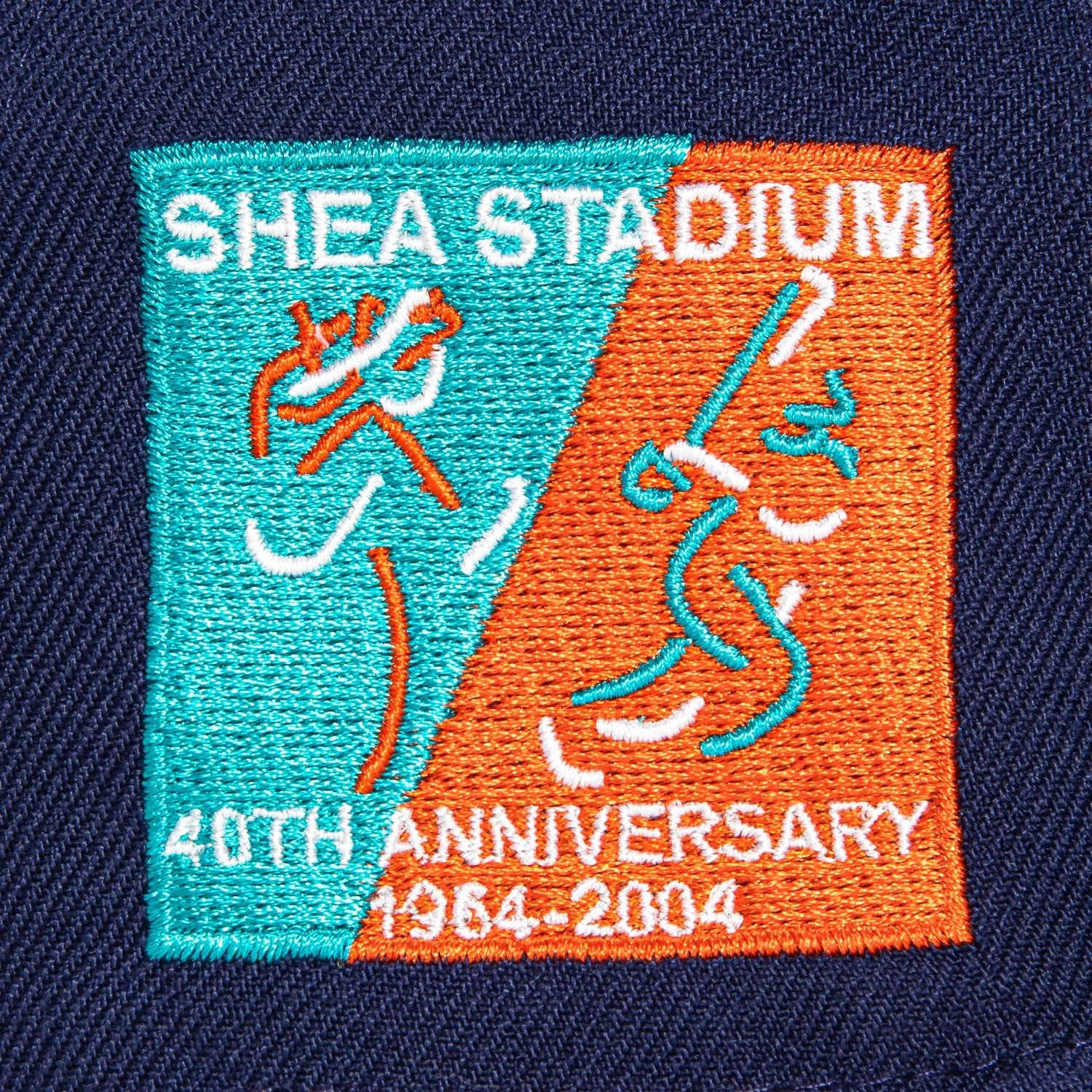 New Era 59Fifty New York Mets 40th Anniversary Stadium Patch Word Hat - Light Navy. Teal. Orange