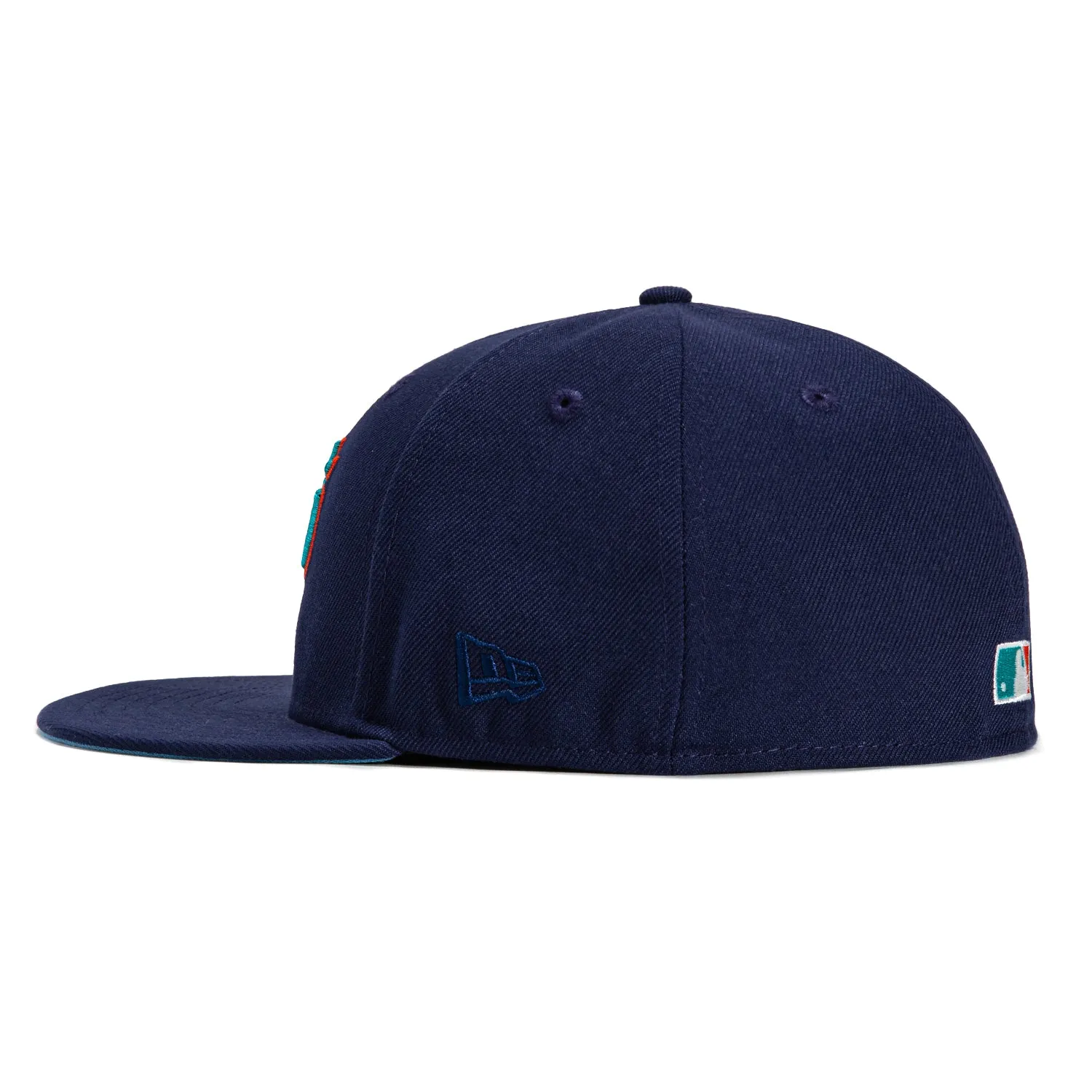 New Era 59Fifty New York Mets 40th Anniversary Stadium Patch Word Hat - Light Navy. Teal. Orange