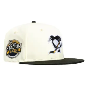 New Era 59Fifty Pittsburgh Penguins 2017 Stadium Series Patch Hat - White. Black