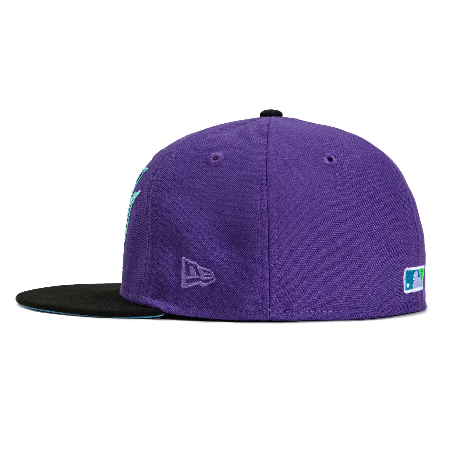 New Era 59Fifty Tampa Bay Rays Logo Patch City Connect Word Hat - Purple. Black
