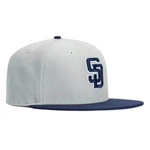 New Era 9Fifty San Diego Padres Snapback Hat - Grey. Light Navy