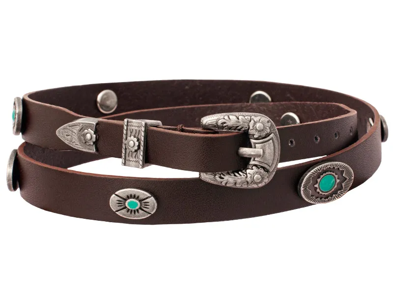 OC-108 CHOCOLATE SCALLOPED BAND W RND STAR ORNAMENTS. 3 STAR NAVETTE ORNS.