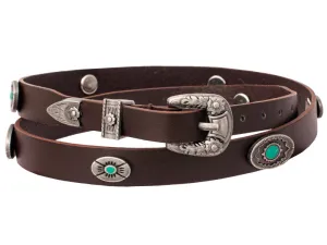 OC-108 CHOCOLATE SCALLOPED BAND W RND STAR ORNAMENTS. 3 STAR NAVETTE ORNS.