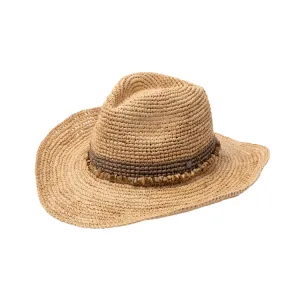 Rigon Ladies Castaway Raffia Cowboy Hat - Taupe