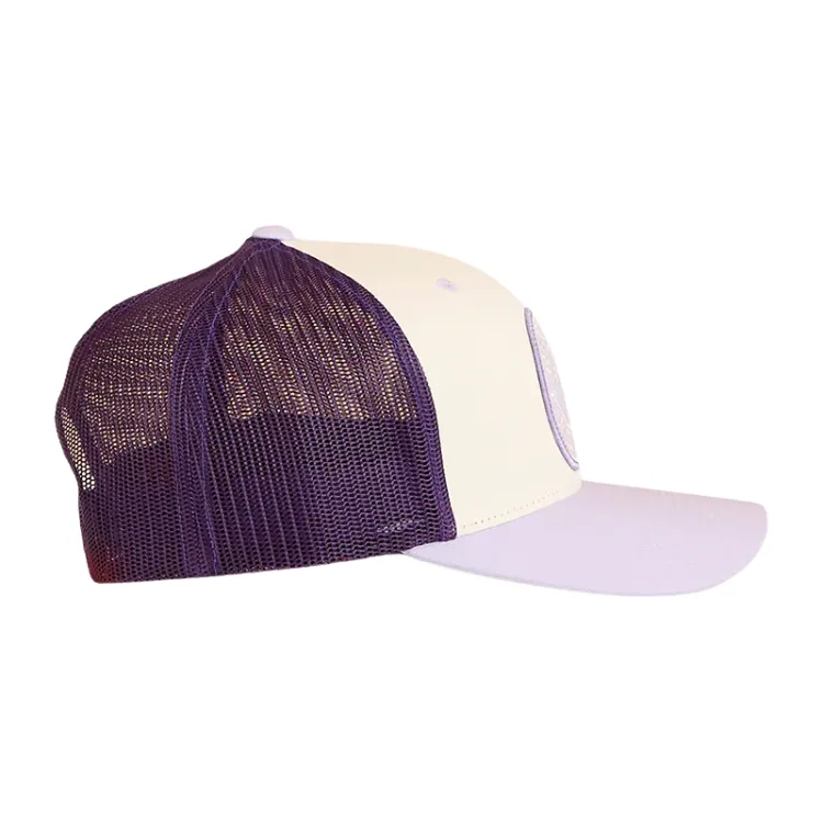 Ringers Western Tara Ponytail Trucker Cap - Off White/Lavender