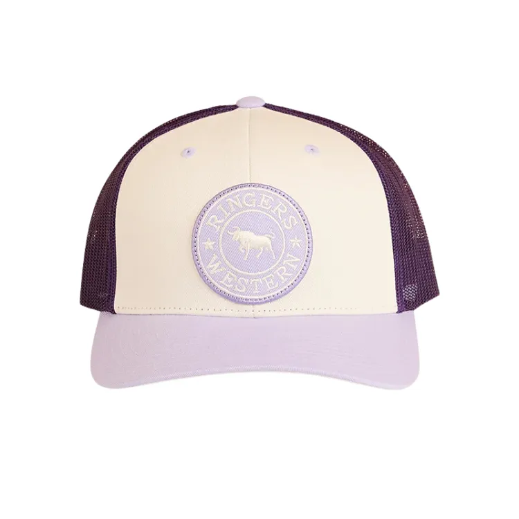 Ringers Western Tara Ponytail Trucker Cap - Off White/Lavender